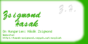zsigmond hasak business card